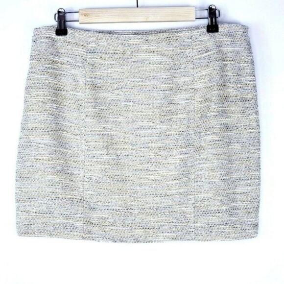 Theory Tweed Metallic Thread Cosmita Mini Skirt Womens 12 - Picture 1 of 6